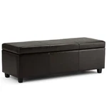 Simpli Home Avalon Faux Leather Storage Bench In Tanners Brown. Fixed Price $225.48.