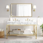 Modway Kingsley 60" Gold Stainless Steel Bathroom Vanity White. Fixed Price $1079.56.