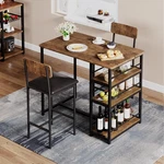 Dining Set Wood Top Table And 2 Height Chairs Bar Stools For Small Space Kitchen. Fixed Price $119.69.