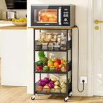 4-TIER Rolling Microwave Cart With Baskets & Storage For Kitchen Home. Fixed Price $77.99.