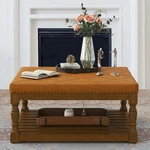 Ottoman Coffee Table, 34 Upholstered With Storage Shelf For Living Room. Fixed Price $107.80.