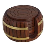 Wooden Drink Table Set 6 For Tea Cups Coffee Mugs Beer. Fixed Price $49.40.