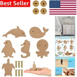 Adorable Sea Animal Wood Cabinet Knobs, 6 Piece Nursery Drawer Pulls Hardware. Fixed Price $29.18.