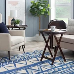 Linon James Wood Five Piece Tray Table Set Espresso. Fixed Price $198.99.