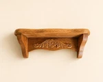 Vintage Handmade Floral Daisy Solid Walnut Wood Accent Wall Shelf Beveled Curves. Fixed Price $29.99.