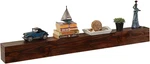 60-INCH Walnut Finish Real Wood Floating Mantel Shelf Pine Design. Fixed Price $199.99.