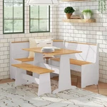 Linon L-shape 3-PCS Corner Dining Breakfast Nook Set Storage Seats White/natural. Fixed Price $529.92.