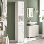 Haotian Narrow Bathroom Storage Cabinet, 67" Tall W32 X D30 H170, White. Fixed Price $153.99.