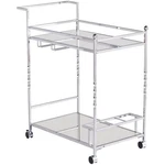Southern Enterprises Ivers Mirrored Metal Bar Cart In Chrome. Fixed Price $258.11.