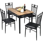 Costway 5PCS Dining Set Metal Table & 4 Chairs Kitchen Breakfast Furniture Black. Fixed Price $189.99.