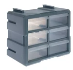 Connectable 6-DRAWER Craft Organizer Slate Blue/clear Stackable Storage Unit. Fixed Price $20.99.
