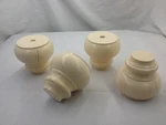 Antiqued White Turned Bun Wood Sofa Couch Chair Furniture Feet 4" Tall 4LEGS. Fixed Price $26.95.