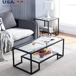 Durable Glass Coffee Table W/ Storage Metal Frame Minimalist Design Furniture Us. Fixed Price $106.38.