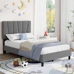 Upholstered Bed Frame, Adjustable Headboard Fits 8-14" Mattress, Noise-free. Fixed Price $139.64.