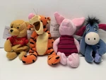 Disney Store Winnie The Pooh Mini Bean Bag Plush Lot 4 Piglet Eeyore Tigger. Fixed Price $24.99.