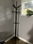 75" Wooden Coat Hat Rack Stand Cherry - 12 Hooks, Home Decor. Fixed Price $65.00.